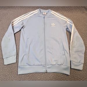 Adidas Originals Superstar Track Jacket Youth Size Small Light Blue & White